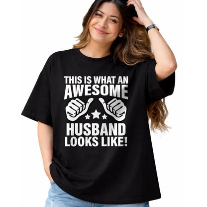 Best Wife Shirt, Wife and Husband Unisex T-Shirt/Hoodie/Sweatshirt HLT00 - This Is What An Awesome Husband Looks Like Cool T-Shirt