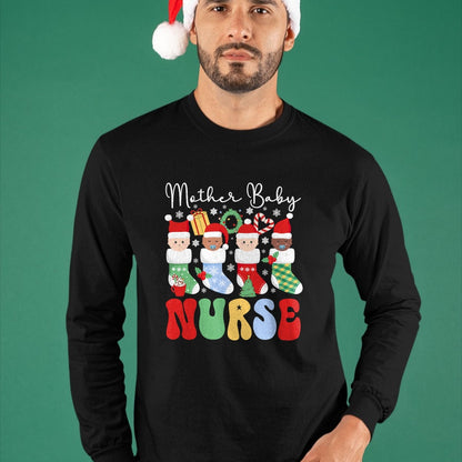 Funny Nurse Shirt, Nurse Unisex T-Shirt/Hoodie/Sweatshirt HLT00 - Mother Baby Nurse Christmas Professional Baby Wrapper T-Shirt