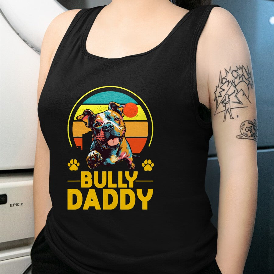 Gift for Dad Shirt, Funny Dad Unisex T-Shirt/Hoodie/Sweatshirt HLT00 – American Bully Daddy Proud Canine Dog Father T-Shirt