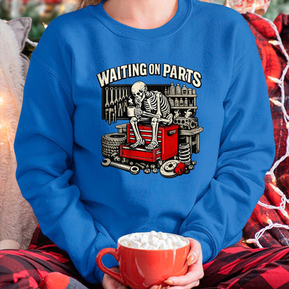 Best Mechanic Life Shirt, Funny Mechanic UnisexT-Shirt/Hoodie/Sweatshirt HLT00 - (2 Sided) Waiting On Parts Mechanic Skeleton Auto Repair T-Shirt